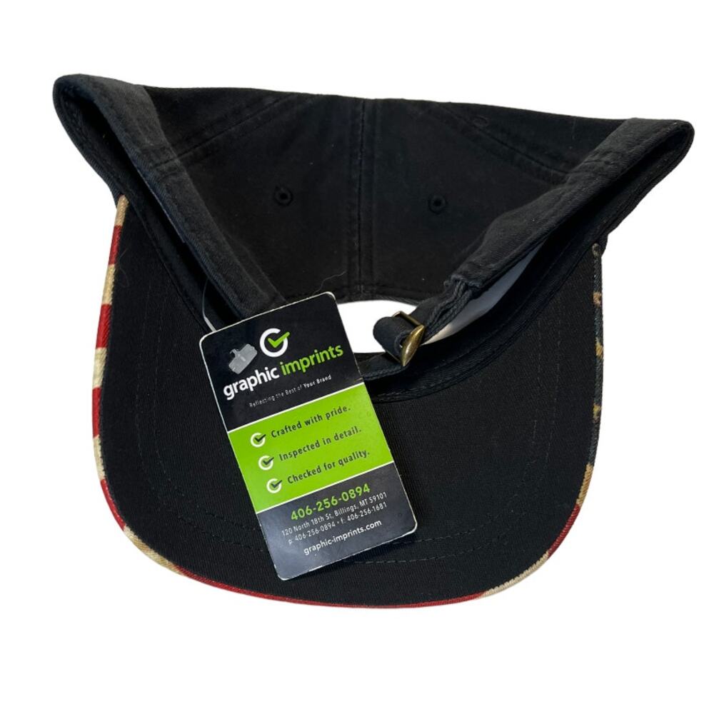 American Flag Hat Cap Blackwater Falls West Virginia Embroidered Logo Black NWT - Picture 4 of 7